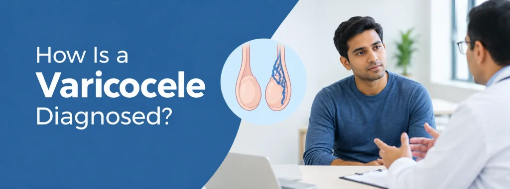 How a doctor diagnoses a varicocele through examination and medical assessment